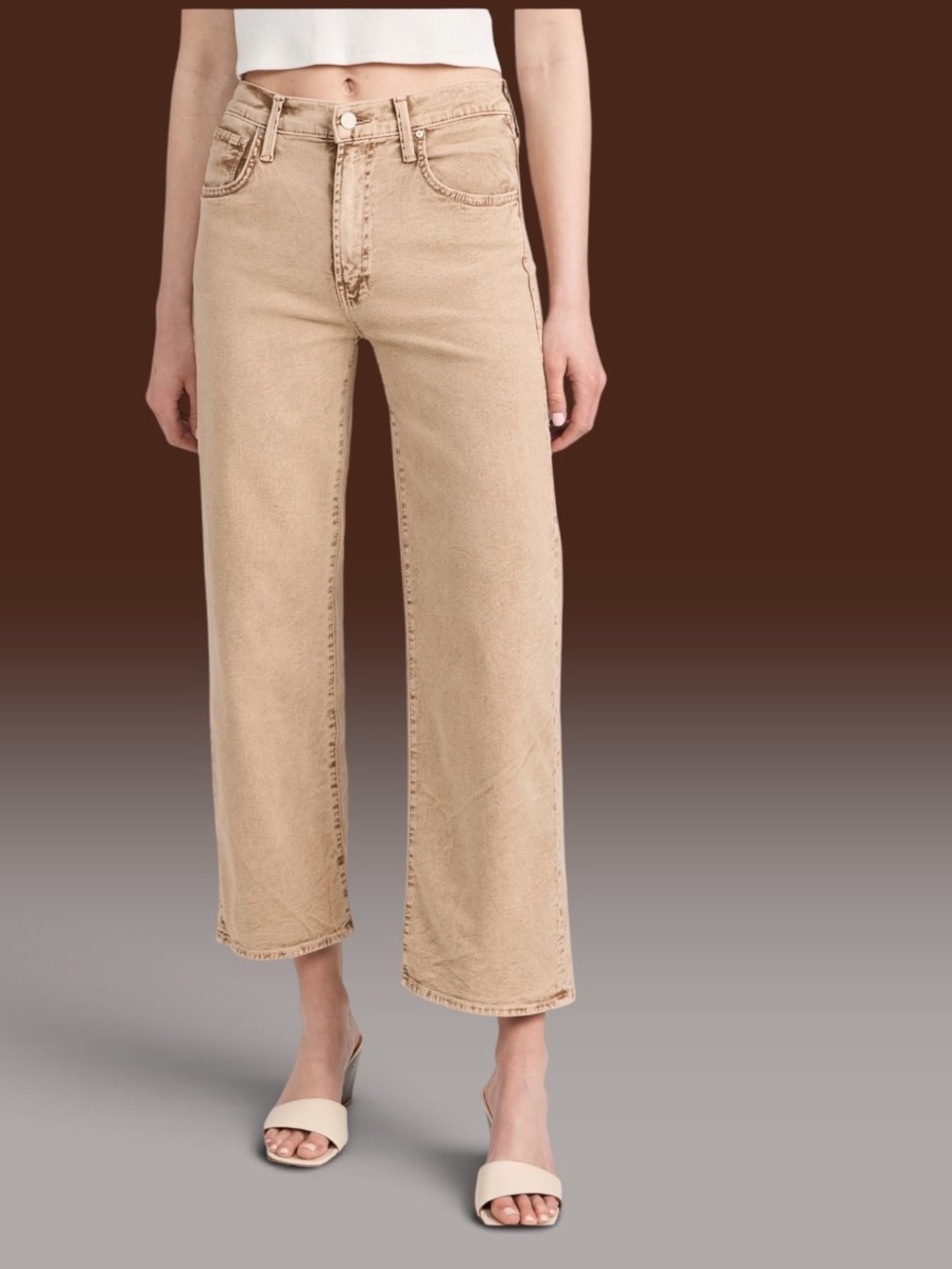 MOTHER The Dodger Ankle Jeans Size 25 Just A Dab Tan